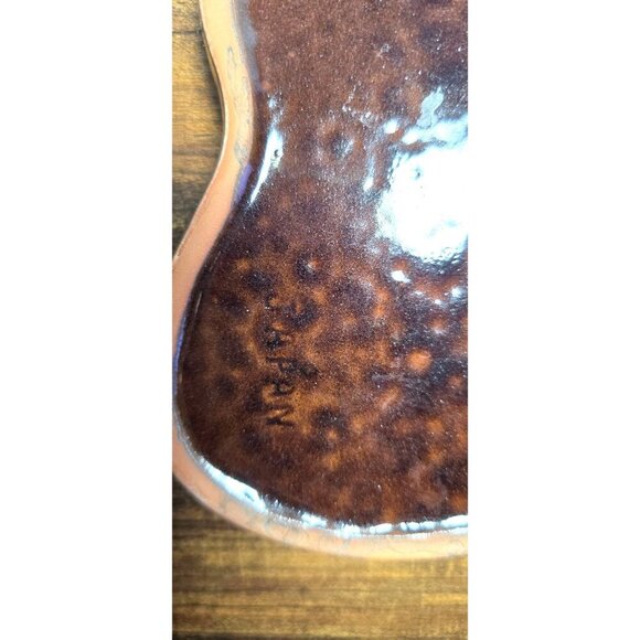 Vintage Ceramic Guitar-Shaped Ashtray In Multicolor Glaze Finish Made in Japan - Picture 4 of 8